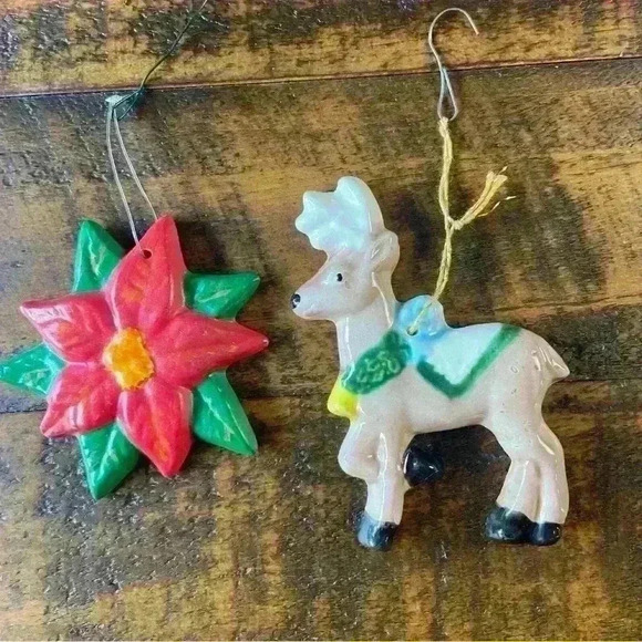 Vintage Hand Painted Christmas ornament lot from the 80s - Picture 1 of 5